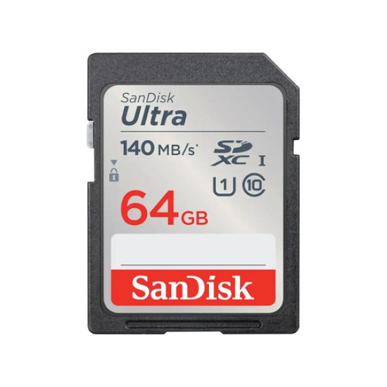 SANDISK 64GB Ultra SD Card, Up to 140MB/s Read Speeds, UHS-I